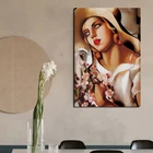 Tamara de Lempicka с соломенной шляпой, холст, живопись, принты для гостиной, украшение для дома, современный фотопостер