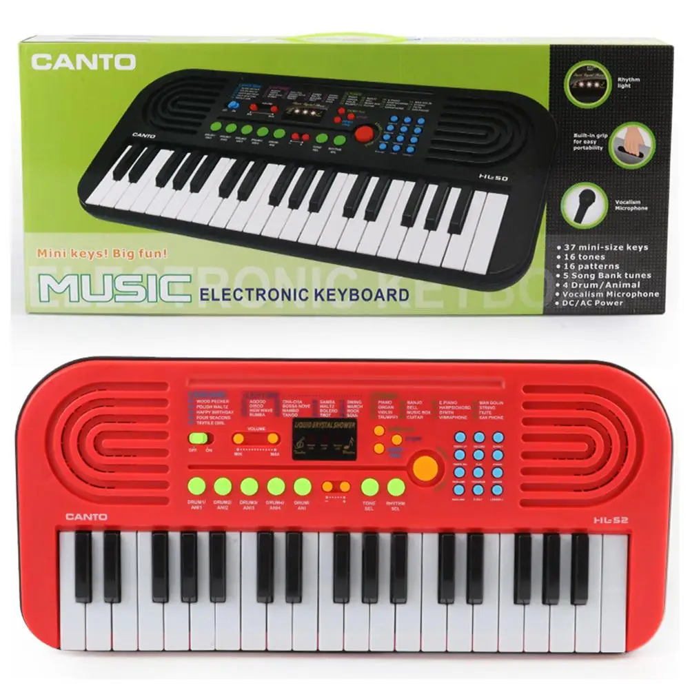 

37 клавиш, Детская электрическая клавиатура пианино, музыкальный инструмент, обучающая игрушка для музыки