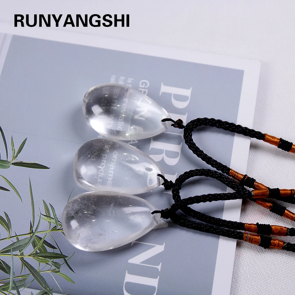 Подвеска из натурального прозрачного кварца Runyangshi 1 шт. ожерелье в форме капли