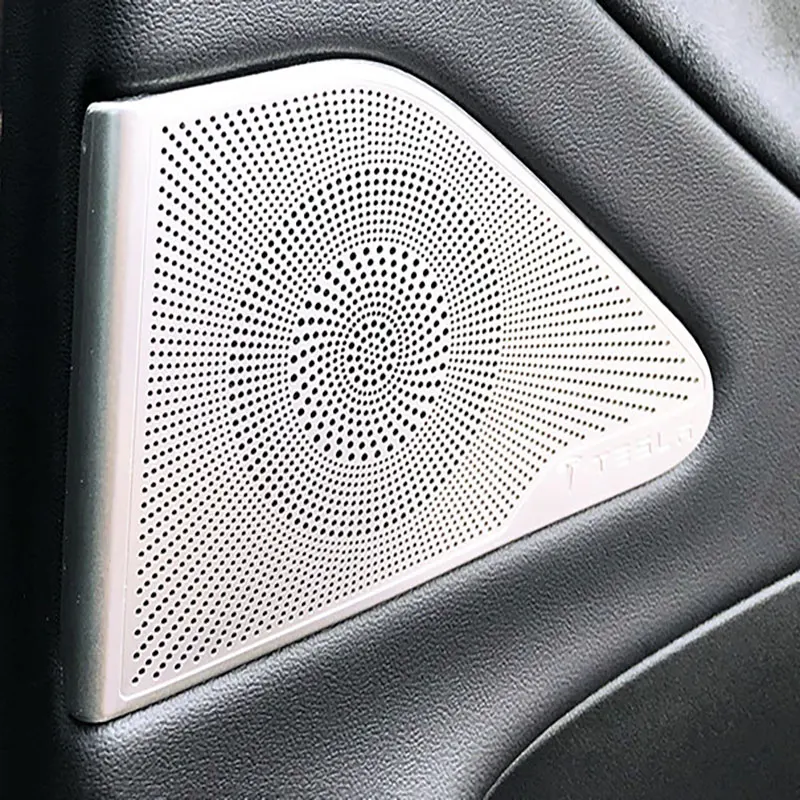 Для Tesla Model 3 18 20 Нержавеющая сталь Серебристая задняя + передняя дверь крышка