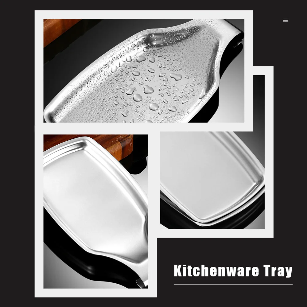 

1Pc Kitchen Spoon Tray Tableware Storage Plate Household Kitchenware (Silver)