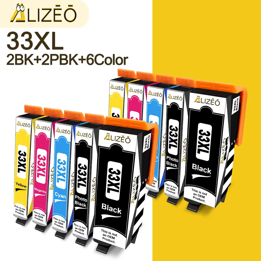 Alizeo Compatible Ink Cartridge For Epson XP530 XP630 XP830 XP635 XP540 XP640 XP645 XP900 T3351 T3351 XL For Europe Printer