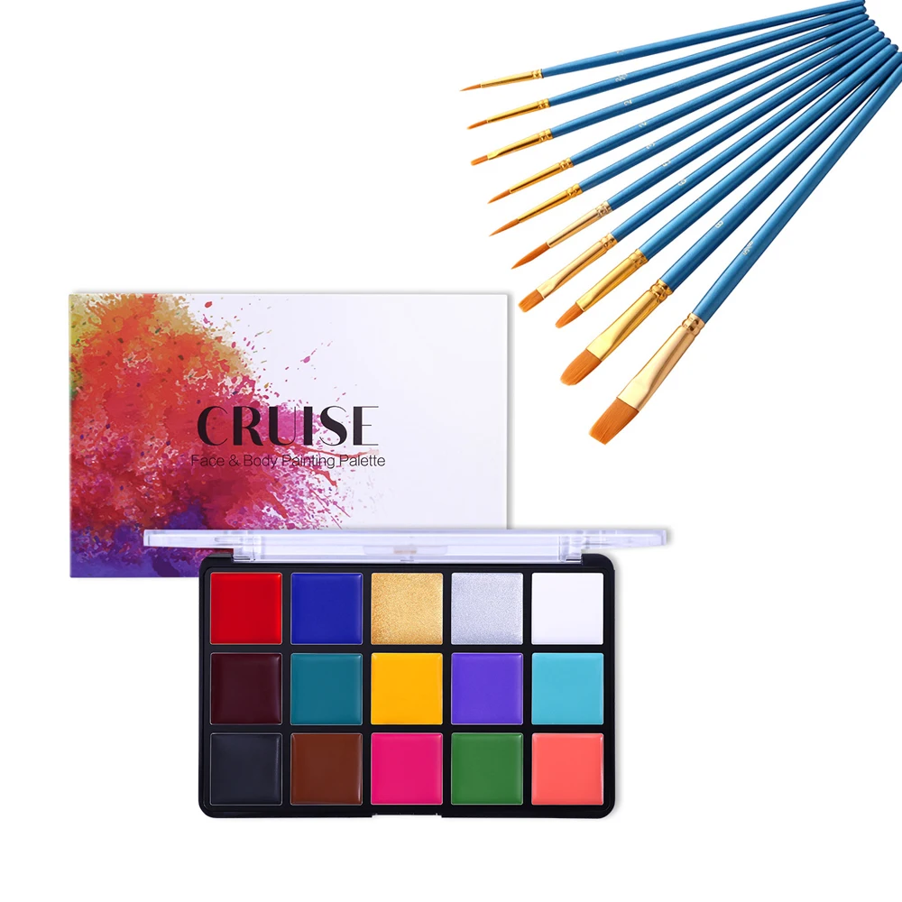 Живопись для лица тела палитра Хэллоуин белая краска кисти безопасные дети флэш