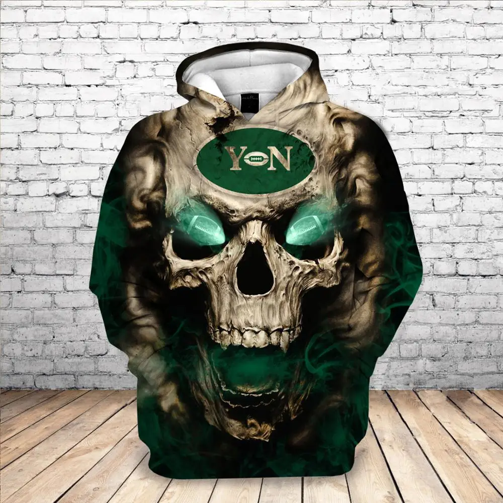 Мужская свободная толстовка с 3D принтом в виде черепа уличная одежда модные