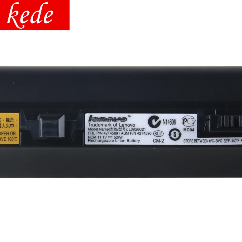 Kede Аккумулятор для ноутбука lenovo ideapad S9e S10 S10e S12 45K1274 45K1275 45K2178 42T4590 42T4589 L08S3B21 L08S6C21 bateria