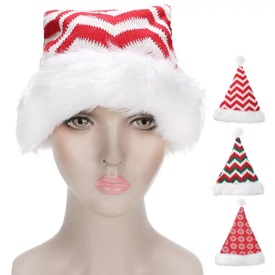 Рождественские шапки 3 шт./компл. Рождественская Вязаная Мягкая теплая зимняя