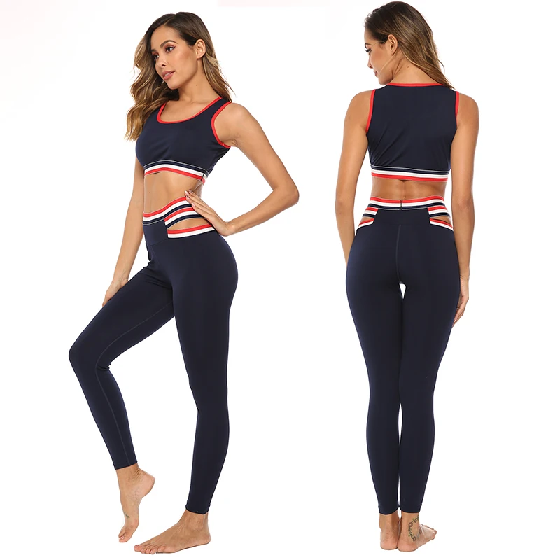 LOOZYKIT 2019 Gym Workout Sport Suits Women Tracksuit High Elastic Tank Top Patchwork Yoga Set Fitness Leggings Jumpsuits Female | Спорт и