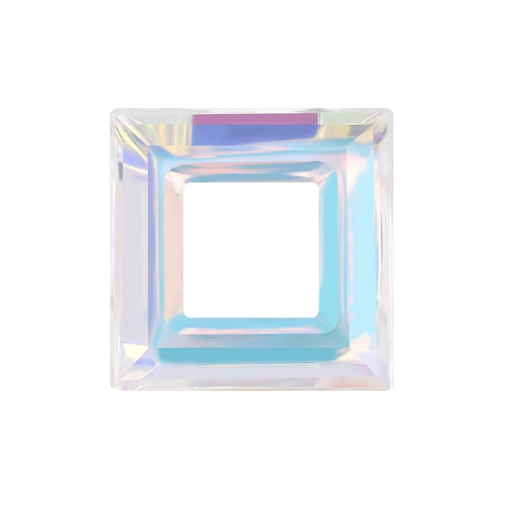 Блестящие квадратные стеклянные бусины AB с большим отверстием из австрийского