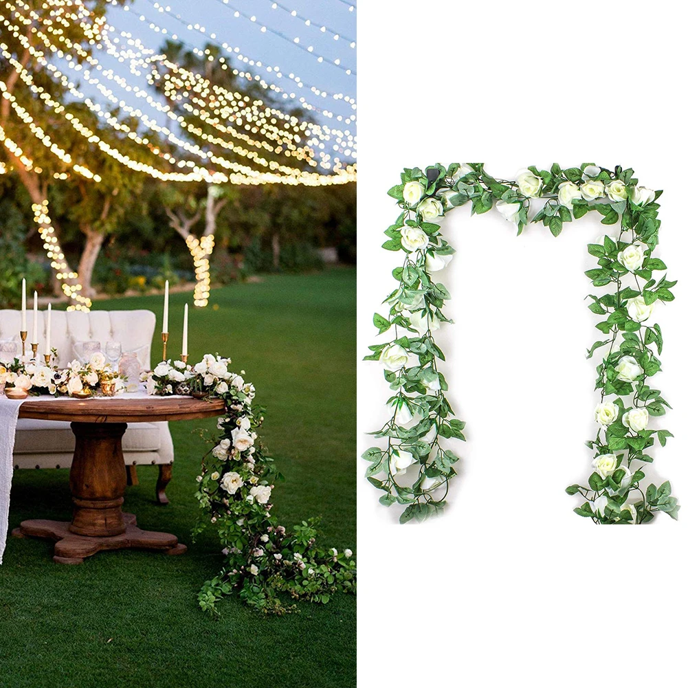 2 5 м имитация цветка розы из ротанга искусственная Цветочная лоза шелк гирлянда