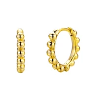 925 sterling silver ear buckle trumpetmedium gold hoop earrings minimalist female fashion high quality jewelry birthday gifts