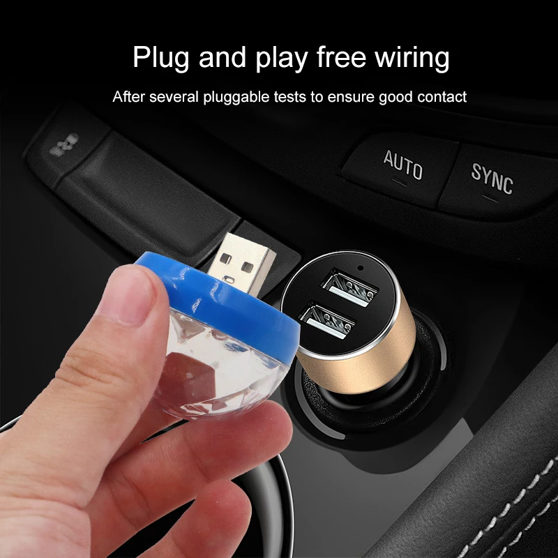 Автомобильный светодиодный декоративный светильник мини RGB атмосферный авто