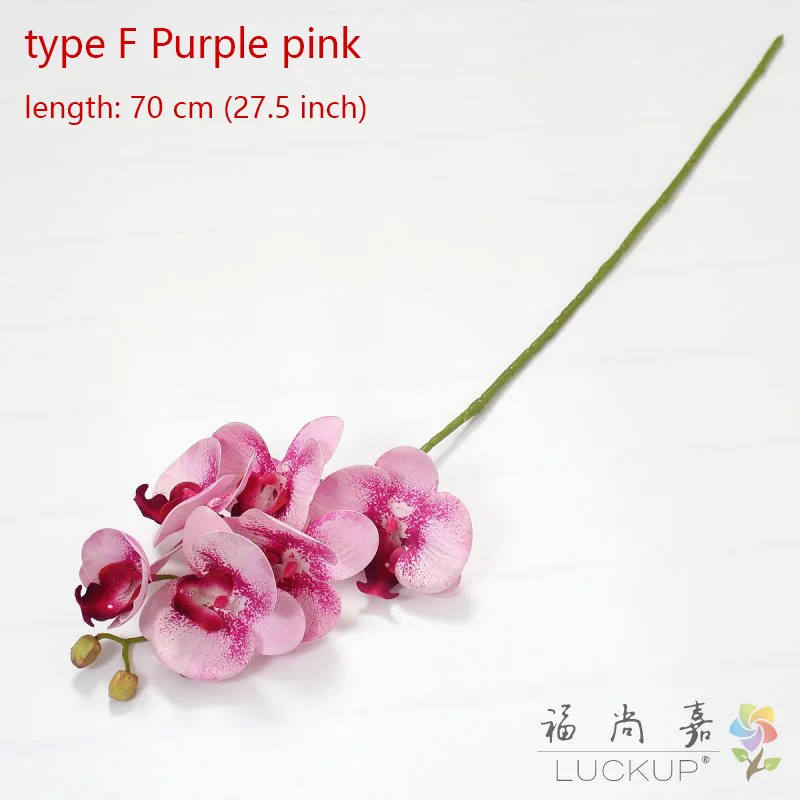 type F Purple pink 1 стволовых Шелковый Искусственный цветок Мотылек Орхидея Бабочка Орхидея для дом свадебное праздничное украшение 6 видов 12 Цветов F152 - Цвет: type F Purple pink