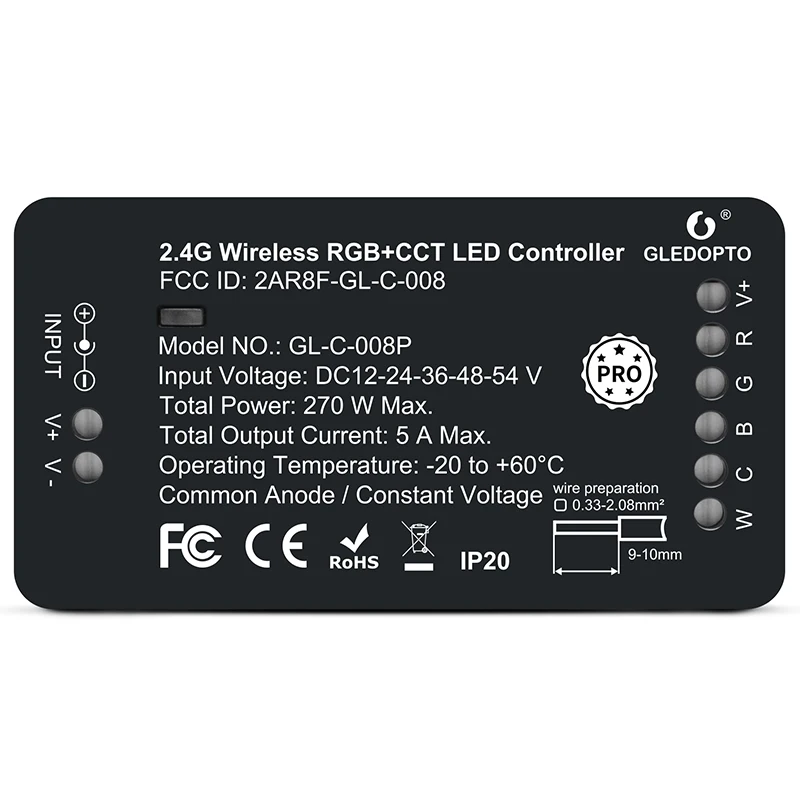 

Светодиодный регулятор GLEDOPTO ZigBee 3,0, профессиональный регулятор полос RGBCCT, умное управление через приложение, работа с Amazon Echo Plus