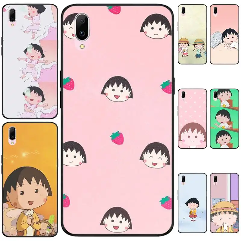 OFFeier Chibi Maruko TPU черный чехол для телефона Корпус VIVO V11 9 7 5 5S 11I Y11PRO V7 7PLUS Y31|Бамперы| |