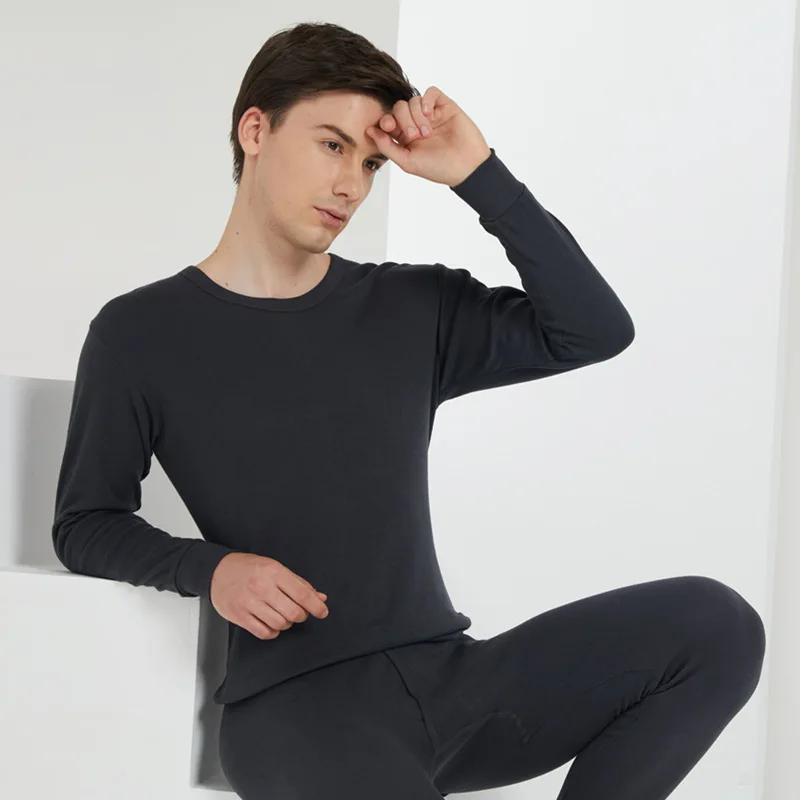 

Top Men's cotton thermal underwear suit thin section ladies trousers long-sleeved shirt slim round neck thermal underwear new