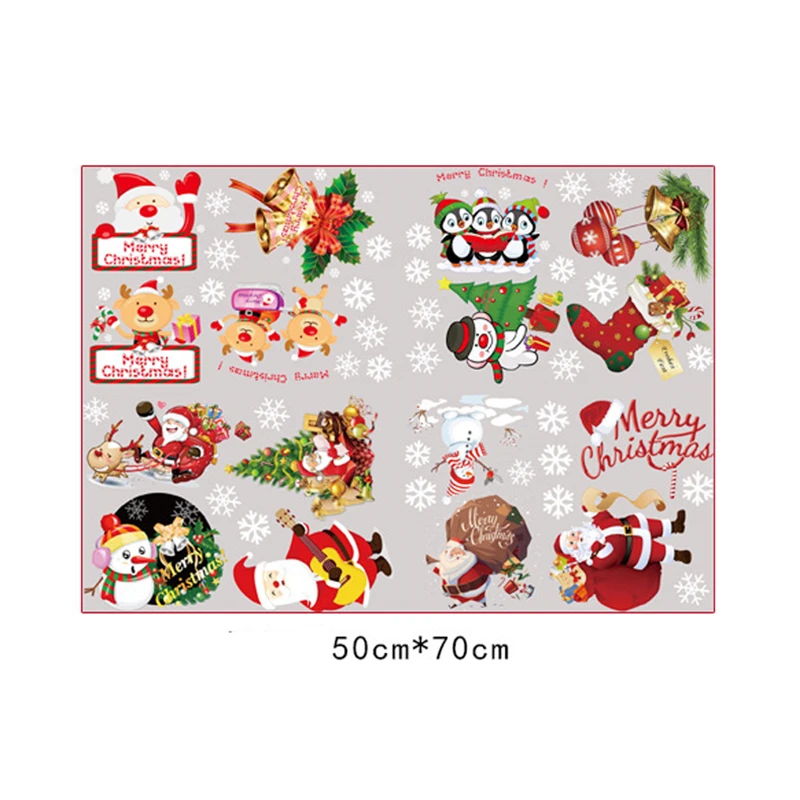 

Merry Christmas Wall Sticker For Kids Room Home Decorations Cartoon Xmas Wall Mural Art Diy Festival Window Decal