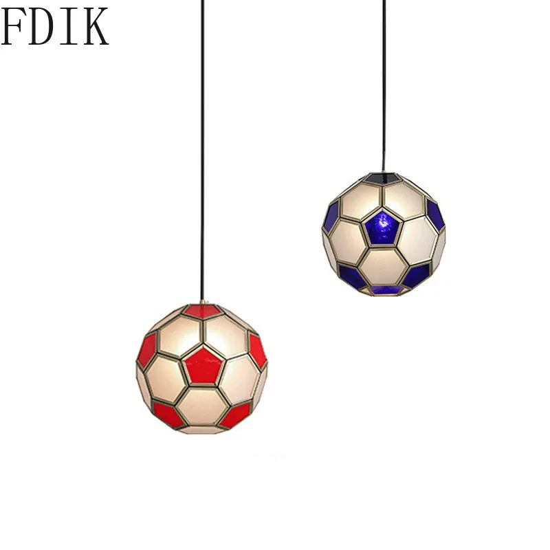 Креативные стеклянные подвесные светильники для футбола скандинавские
