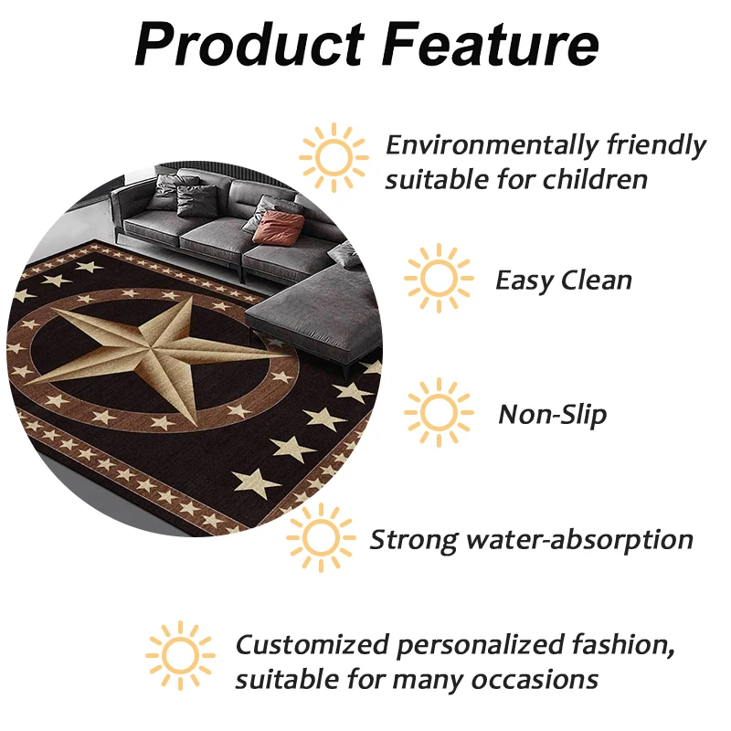 Черный и коричневый ковер в стиле панк с изображением воздушных поцелуев