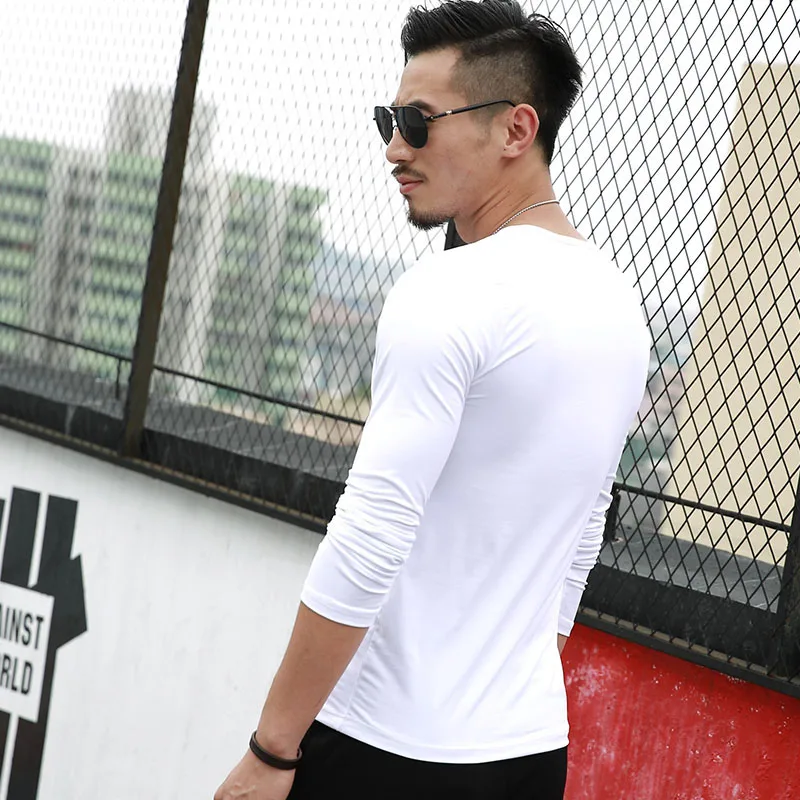 MJARTORIA Мужская футболка длинный рукав хлопок весна осень майка мужские футболки