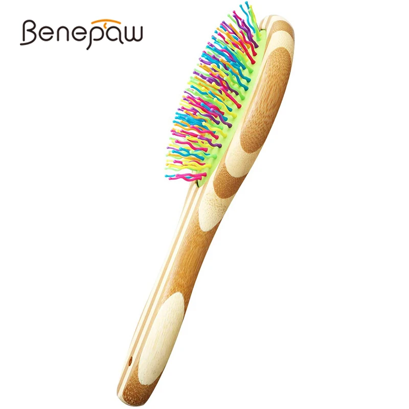 Эффективная бамбуковая Щетка для собак Benepaw прочная и удобная щетка сглаживания