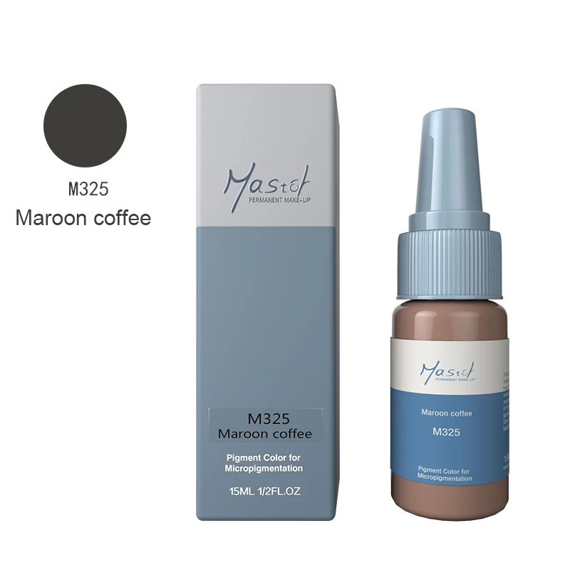 Micropigment мануального татуажа бровей, микро лезвия, для тату бровей, чернил, чистое органическое жидкий пигмент 1/2 унции)(15 мл) для бровей чернил для татуажа - Цвет: M325 Maroon coffee