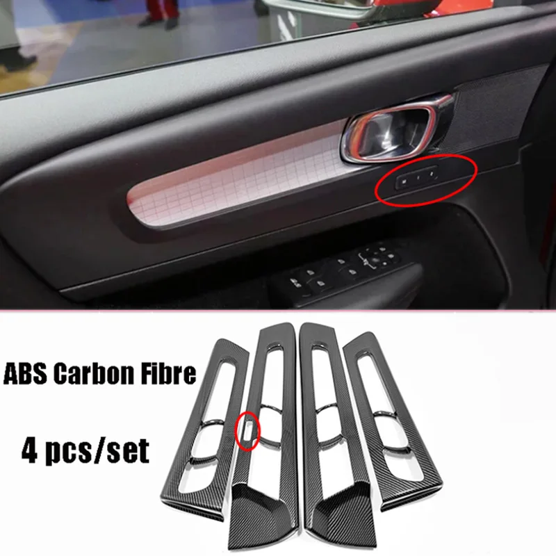 Для Volvo XC40 2017 2018 2019 ABS углеродное волокно Автомобильная внутренняя дверная чаша