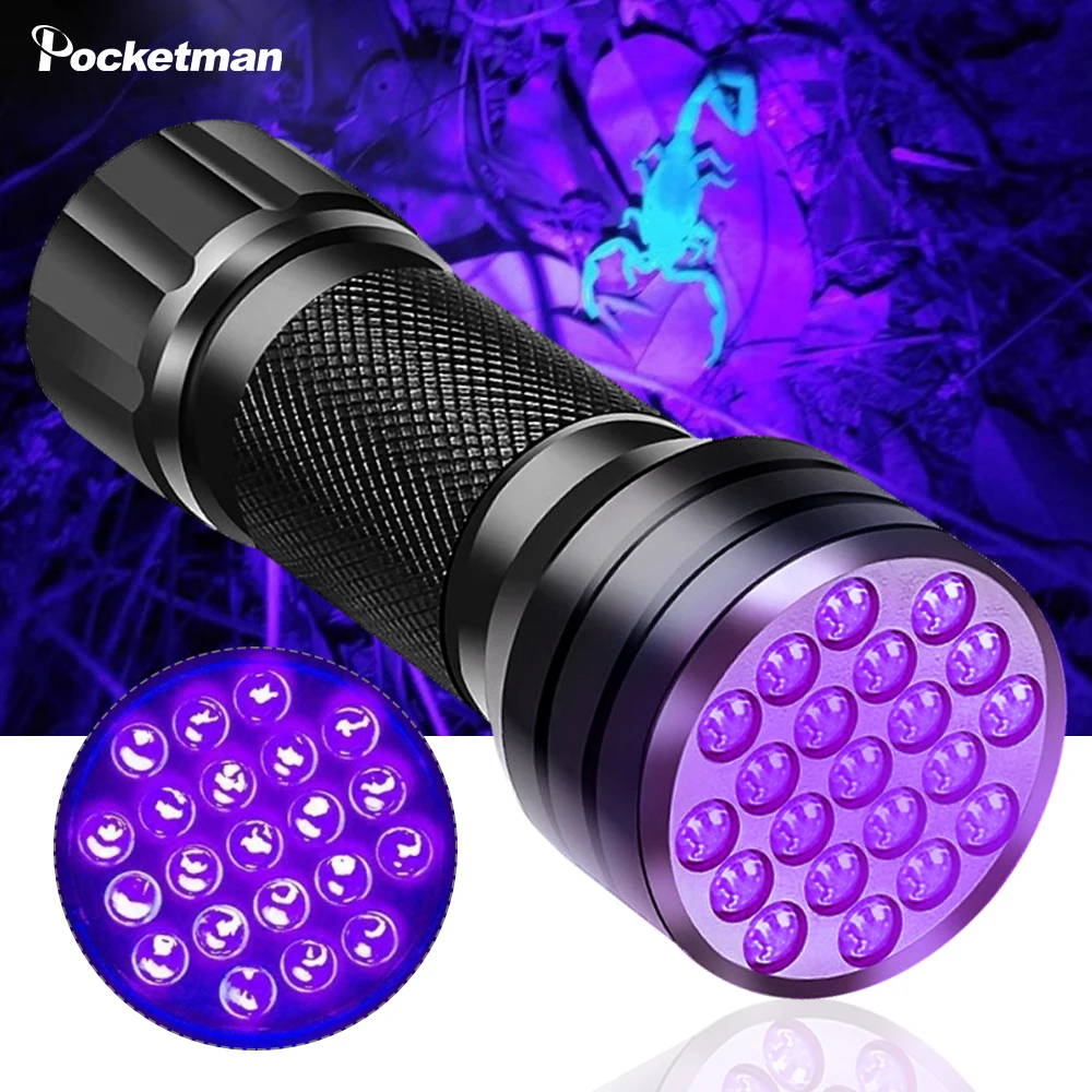 Портативный УФ фонарик светильник черный UV s 21 395nm фонарь светодиодный