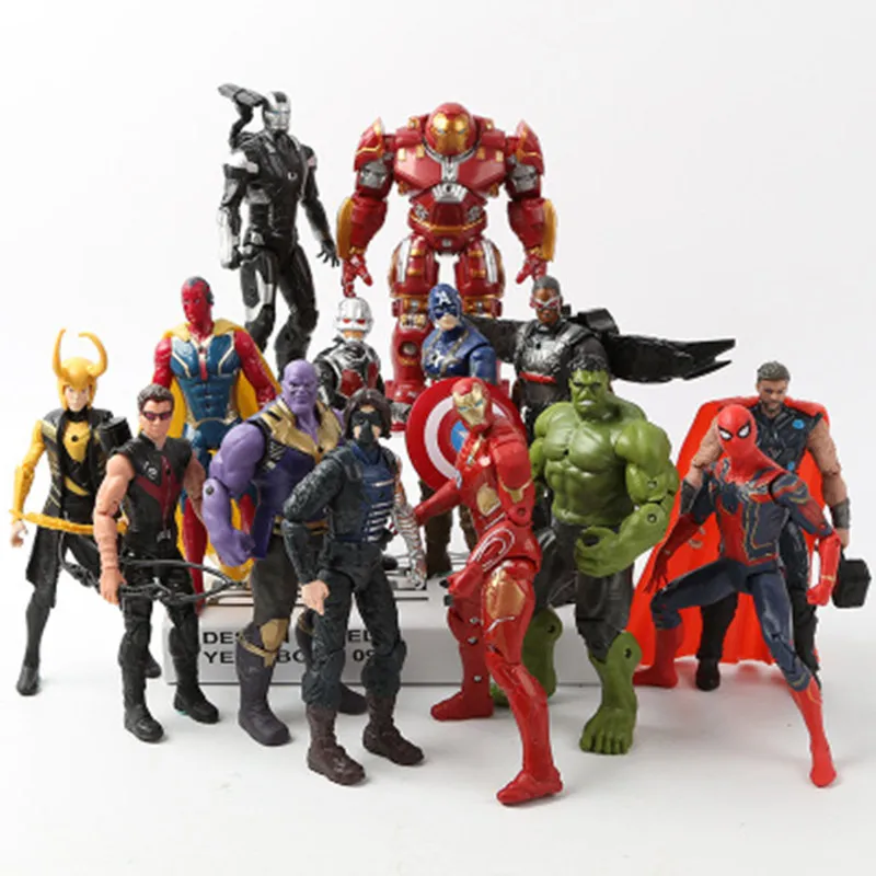 Marvel Avengers 3 Infinity War Movie Anime Super Heros Spiderman Captain America Iron Man Hulk Thor Superhero Action Figure Toys