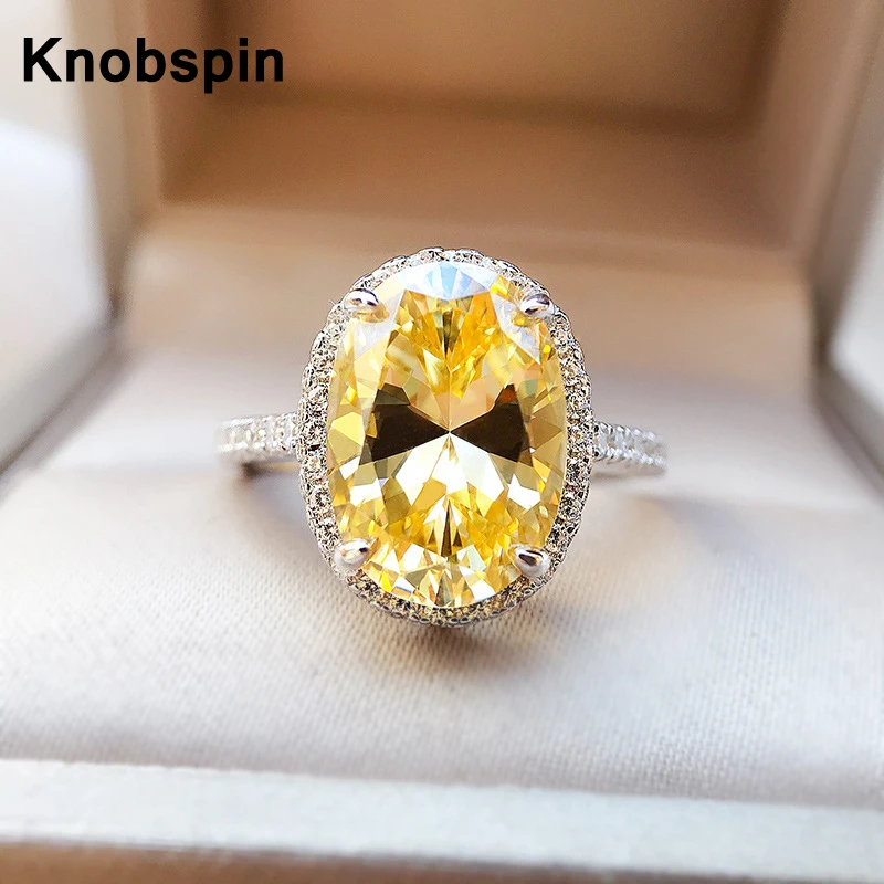 

Knobspin 100% 925 Серебряное кольцо Новый Многоцветный голубиное яйцо Diamond атмосферного моды ювелирные украшения для праздника свадебные подарки