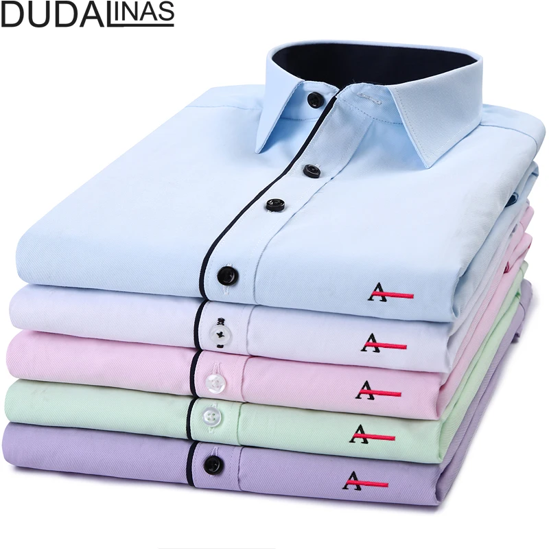

Мужские рубашки с длинным рукавом Dudalinas Aramy Camisa Social Masculino Twill Dress