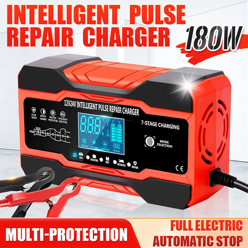 Intelligent Fully Automatic 12V Car Battery Charger Smart Auto Lead Acid Batteries Repair Detector Accessories For Motorcyle |