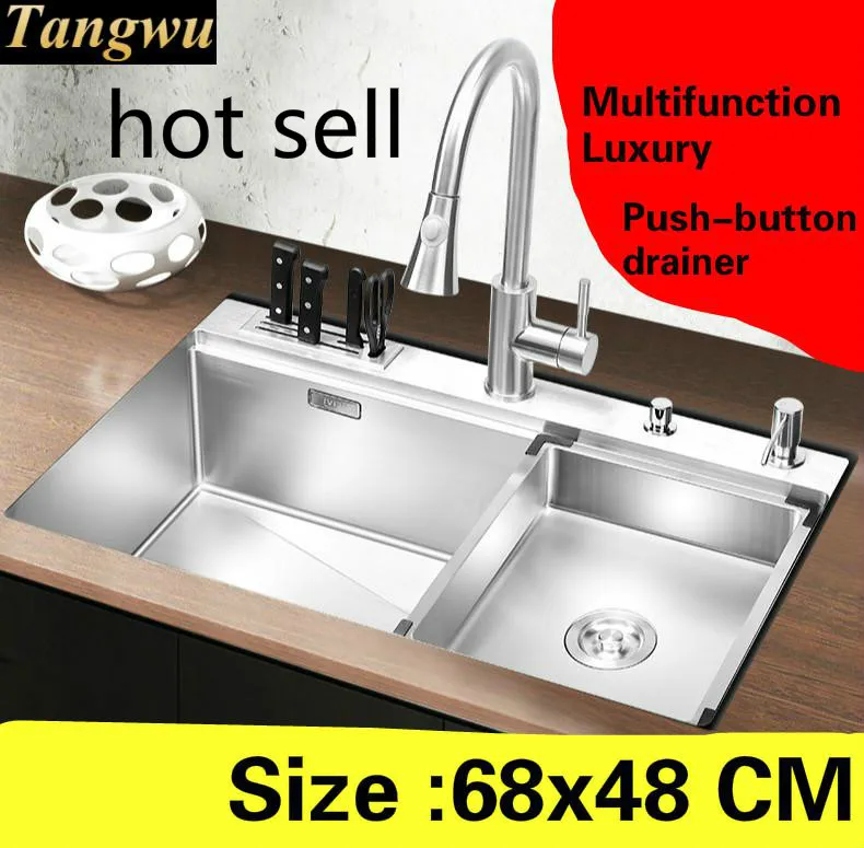 Бесплатная доставка кухонная раковина ручная мойка один короб нержавеющая сталь