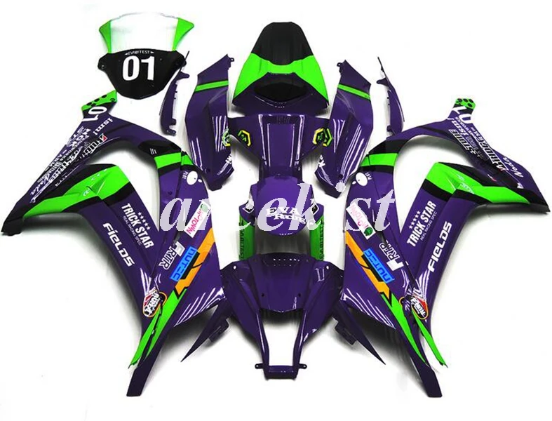

Новый ABS инъекции Полный обтекатели комплект подходит для Kawasaki Ninja ZX-10R ZX10R 10r 2011 2013 2014 2015 для детей 11, 12, 13, 14, 15, фиолетового и зеленого цвета