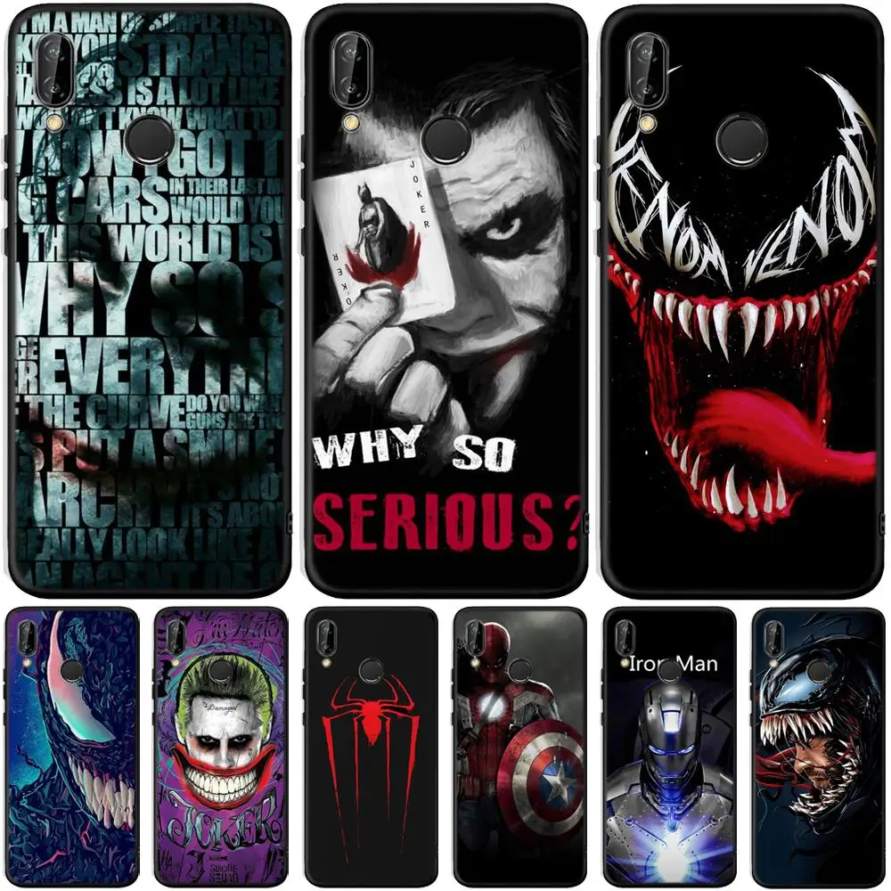 Чехол Venom Joker для huawei P Smart P30 P20 Lite mate 20 Pro Y5 Y6 Y7 Y9 Prime P Smart Plus Мягкий силиконовый чехол из ТПУ
