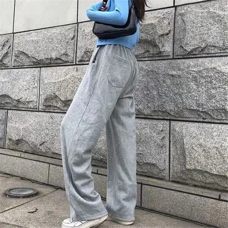 

Women's Oversized Wide Cargo Pants, Long Sweat Pants, High Waist, Baggy Trousers, Casual Streetwear, Autumn, New, 2021