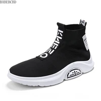 2019 autumn high top canvas mens shoes sports casual board shoes male teenagers a foot socks tide shoes mens sneakers