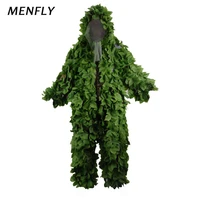 menfly outdoor survival green leaf sticky flower camouflage clothing pure green suit geely field training cover ghillie suit