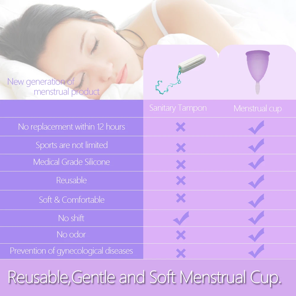Набор медицинских силиконовых чашек для менструального цикла женственные