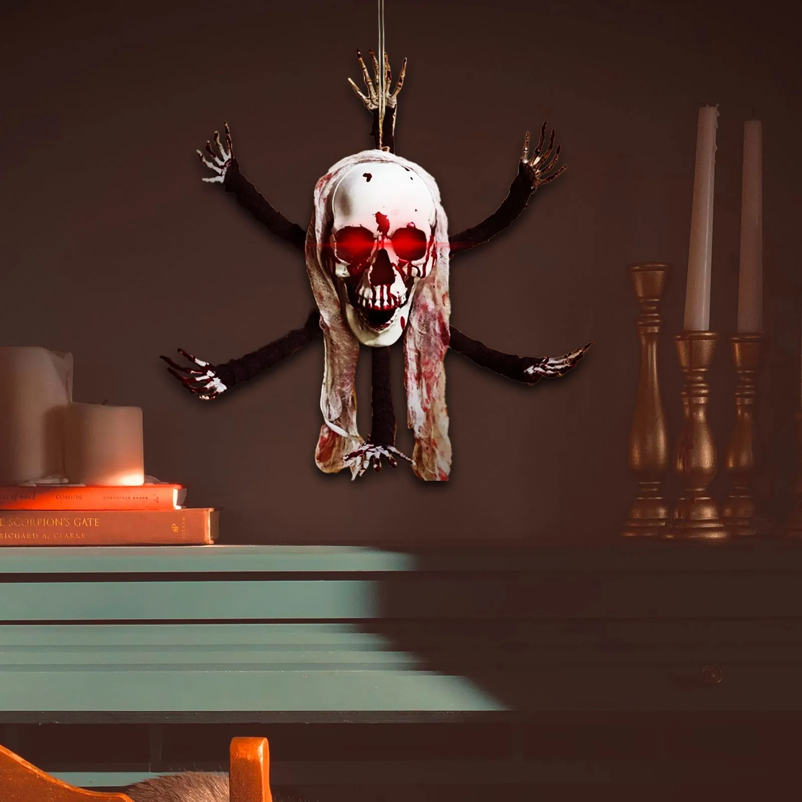 

Home decoration skull hexapod ornaments halloween horror haunted house decoration room escape props holiday gift #33