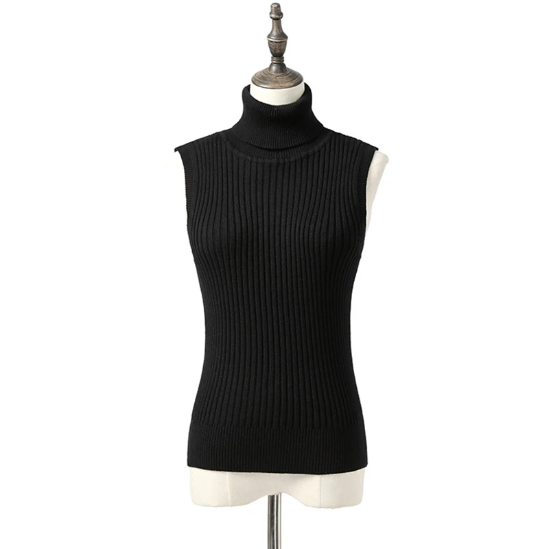 2021 Осень Зима Женский вязаный свитер с высоким воротом Повседневный мягкий