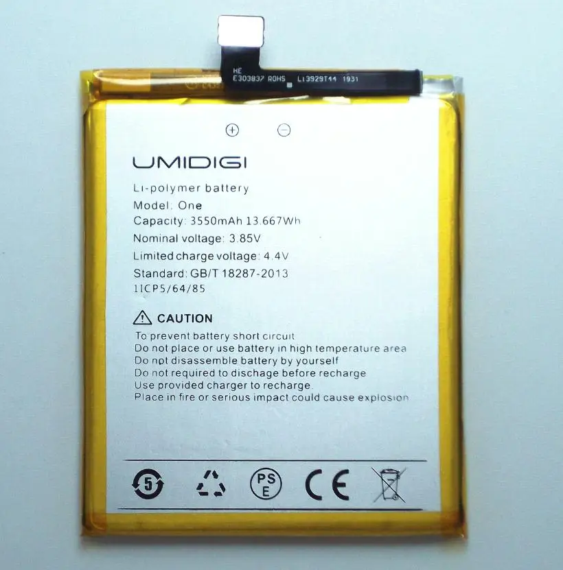 Аккумулятор большой емкости 3550 мАч для UMI Umidigi One аккумуляторная батарея запасные
