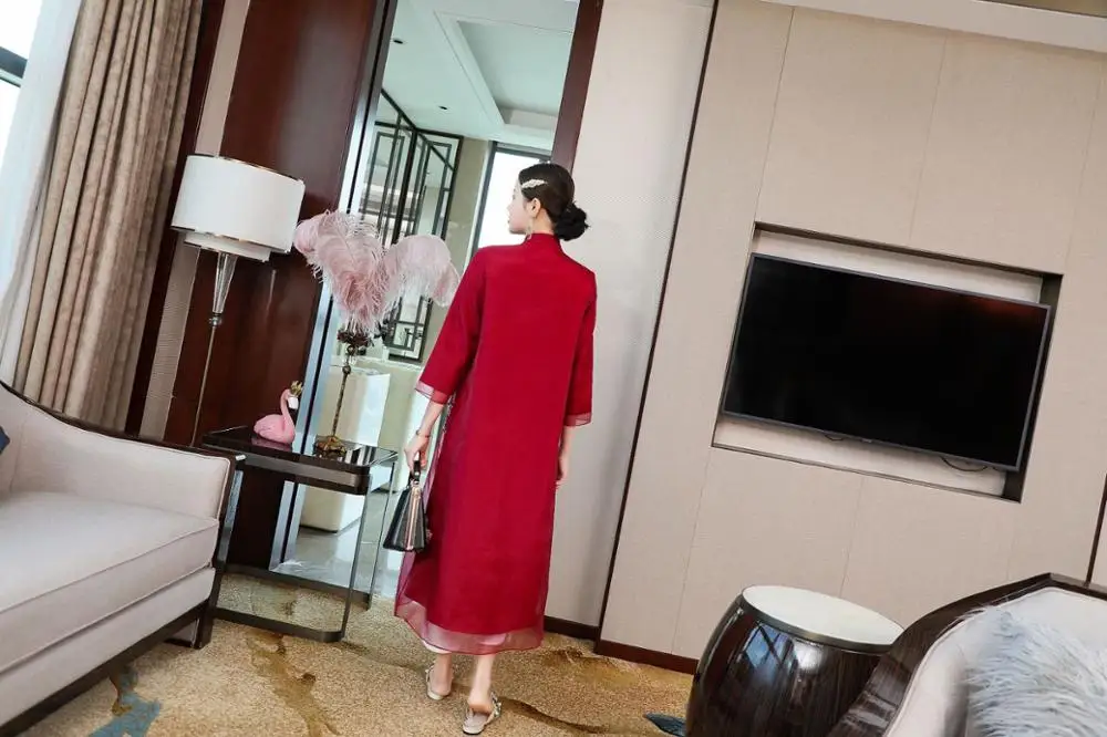 

Chinese folk embroidery long windbreakers jackets for ladies