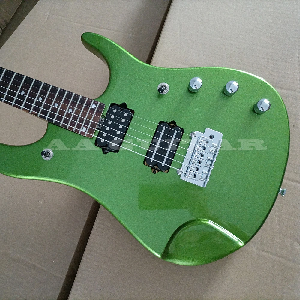 Бесплатная доставка электрическая гитара с 6 струнами цвет металлик-зеленый