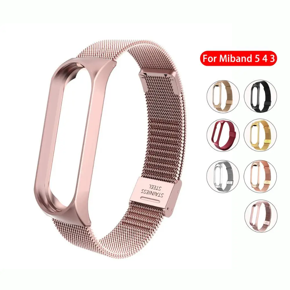 

Wristband Metal Strap for Xiaomi Mi Band 6 4 3 5 Wrist Band Bracelet Screwless Stainless Steel Replacement Miband for Mi Band 4