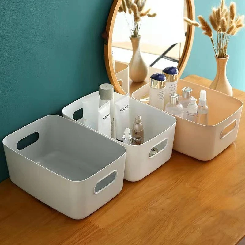 

Household Desktop Sundry Storage Basket Portable Plastic Organizer Cosmetics Wardrobe Bedroom Kitchen Bathroom Oganizador