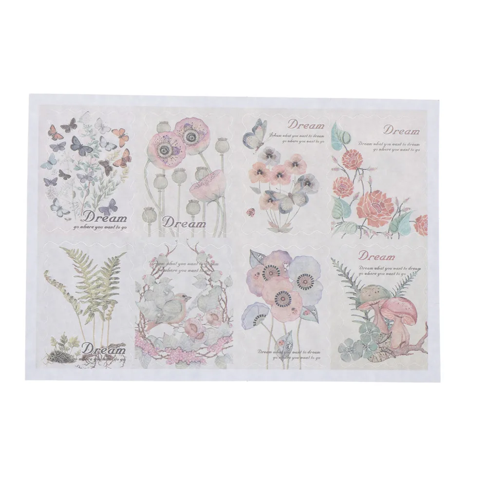 

Hand-Painted Flower Plants Decorative Stickers Adhesive Stickers DIY Decoration Diary Stickers