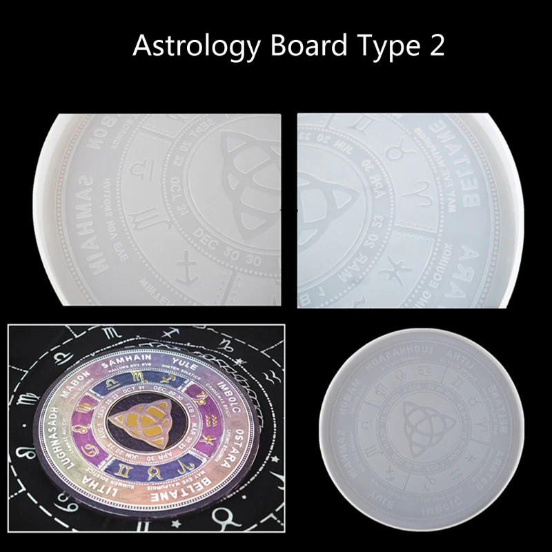 

4Pcs Astrology Board Resin Mold Sun Moon Star Tarot Card Tray Mold Witchcraft