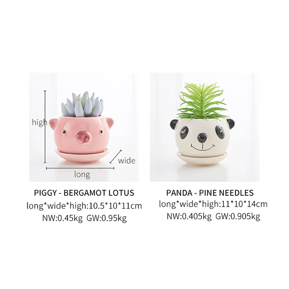 Милый цветочный горшок с животными европейский стиль сочные горшки для растений