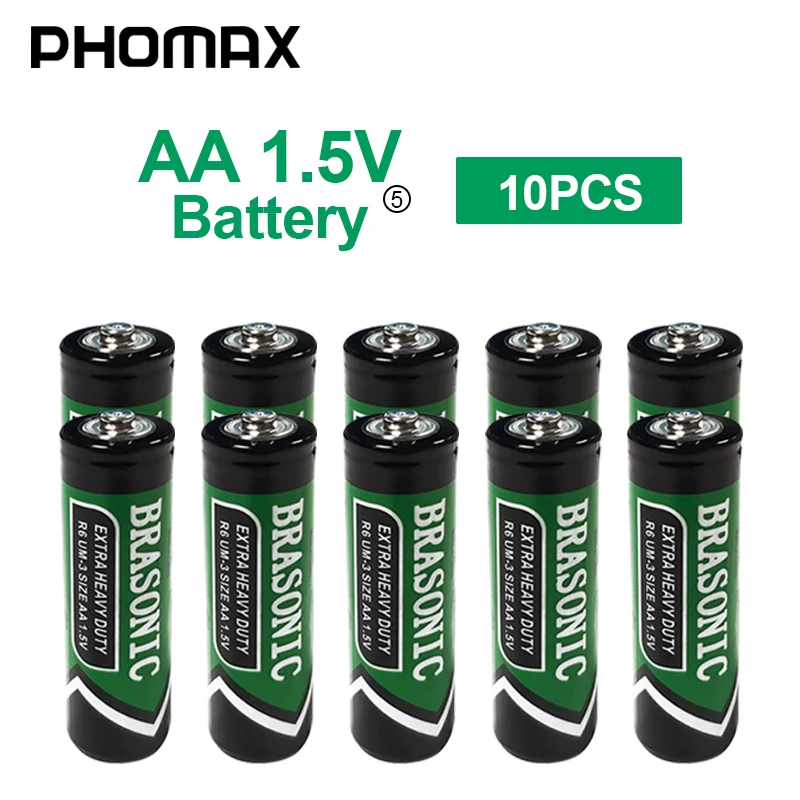 PHOMAX aa batterie из карбона и цинка 10 шт./упак. LR6 AM3 E91 одноразовый Аккумулятор для сухих
