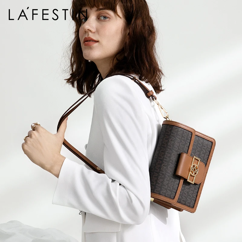 Женская винтажная сумка LAFESTIN Большая вместительная мессенджер маленькая